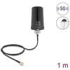 Delock 5G LTE GNSS WiFi 6 Antenne SMA Stecker 1,1 - 4,0 dBi omnidirektional mit Anschlusskabel ULA100 1 m Dachmontage outdoor juodas