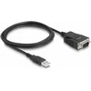 Delock Adapteris USB 2.0 Typ-A Stecker zu 1 x Seriell RS-232 D-Sub 9 Stecker mit Schrauben und Muttern ESD Überspannungsschutz