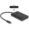 Delock Adapteris USB Type-C™ zu 2 x DisplayPort 4K 60 Hz mit DisplayLink® Grafik und USB PD