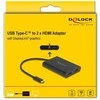 Delock USB-C į dvigubą HDMI adapterį pakuotė
