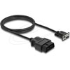 Delock Adapterkabel OBD-2 Stecker auf Sub-D 9 Pin Buchse mit Schrauben 1,15 m
