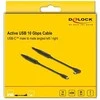 Delock Aktives USB 10 Gbps Kabelis USB Type-C™ Stecker zu Stecker gewinkelt links / rechts 3 m 8K PD 60 W mit E-Marker