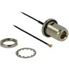 Delock Antennenkabel N Buchse zum Einbau zu I-PEX Inc., MHF® I Stecker 1.37 13 cm Gewindelänge 22 mm spritzwassergeschützt