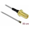 Delock Antennenkabel SMA Buchse zum Einbau zu I-PEX Inc., MHF® 4 Stecker 0.81 50 cm Gewindelänge 10 mm
