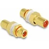 Delock Audio Adapteris Cinch Buchse zu Buchse zum Einbau, Farbring raudona