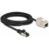 Delock Cable RJ45 kištukas prie Keystone modulio RJ45 lizdo Cat.6A 3 m juodas