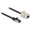 Delock Cable RJ45 kištukas prie Keystone modulio RJ45 lizdo Cat.6A 3 m juodas