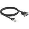 Delock CAN Bus Kabelis RJ45 Stecker zu D-Sub 9 Pin Stecker mit Muttern Cat.5e STP 1 m