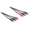 Delock Cinch RGB Verlängerungskabel 3 x Stecker zu 3 x Buchse 3 m