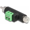 Delock Cinch Stecker und Cinch Buchse zu 2 Pin Terminalblock Adapteris