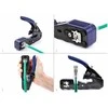Delock Crimp-Zange für 8P/ RJ45 Modularstecker (juodas/blau, mit Klinge und Abisolierer (Easy-Connect))