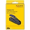 Delock Crimp-Zange für 8P/ RJ45 Modularstecker (juodas/blau, mit Klinge und Abisolierer (Easy-Connect))
