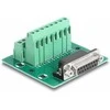 Delock D-Sub 15 Pin Buchse zu 16 Pin Terminalblock für Hutschiene