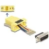 Delock D-Sub 15 Pin Stecker zu RJ45 Buchse Montagesatz gelb