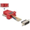 Delock D-Sub 15 Pin Stecker zu RJ45 Buchse Montagesatz raudona