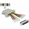 Delock D-Sub 25 Pin Crimp Stecker zu 2 x RJ45 Buchse mit Montagesatz beige