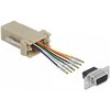 Delock D-Sub 9 Pin Buchse zu RJ12 6P/6C Buchse Montagesatz