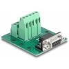 Delock D-Sub 9 Pin Buchse zu Terminalblock für Hutschiene