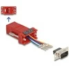 Delock D-Sub 9 Pin Stecker zu RJ12 Buchse Montagesatz raudona