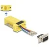 Delock D-Sub 9 Pin Stecker zu RJ12 Buchse Montagesatz gelb