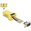Delock D-Sub 9 Pin Stecker zu RJ45 Buchse Montagesatz gelb