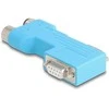 Delock D-Sub 9 Stecker und Buchse zu M12 Stecker und Buchse A-kodiert 5 pin CAN Bus Verteiler 90° blau