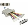 Delock D-Sub HD 44 Pin Crimp Buchse zu 2 x RJ45 Buchse mit Montagesatz beige