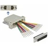 Delock D-Sub HD 44 kontaktų suspaudimo kištukas iki 2 x RJ45 moteriškas su montavimo komplektu smėlio spalvos