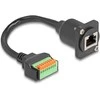 Delock D-Typ Kabelis RJ45 Buchse zu Terminalblock mit Drucktaster Cat.5e juodas 30 cm