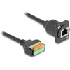 Delock D-Typ Kabelis RJ45 Buchse zu Terminalblock mit Drucktaster Cat.5e juodas 30 cm