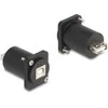 Delock D-Typ Modul USB 2.0 Typ-B Buchse zu Typ-A Buchse mit Schrauben juodas
