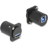 Delock D-Typ Modul USB 5 Gbps Typ-A Buchse zu Typ-B Buchse mit Schrauben juodas
