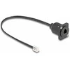 Delock D-Typ RJ10 Kabelis Stecker zu Buchse juodas 30 cm