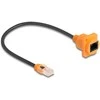 Delock D-Typ RJ45 Kabelis Stecker zu Buchse Cat.5e UTP oranžinis / juodas 30 cm