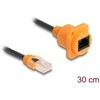 Delock D-Typ RJ45 Kabelis Stecker zu Buchse Cat.5e UTP oranžinis / juodas 30 cm