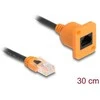 Delock D-Typ RJ45 Kabelis Stecker zu Buchse Cat.5e UTP oranžinis / juodas 30 cm