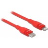 Delock Daten- und Ladekabel USB Type-C™ zu Lightning™ für iPhone™, iPad™ und iPod™ raudona 0,5 m MFi
