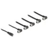 Delock DC Splitter Kabelis 1 x Buchse gerade zu 5 x Buchse 5,5 x 2,1 mm 90° gewinkelt zum Einbau juodas
