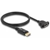 Delock DisplayPort 1.4 Kabelis 8K 30 Hz Stecker zu Buchse 1 m zum Einbau juodas