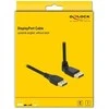 Delock DisplayPort Kabelis Stecker gerade zu Stecker 90° oben gewinkelt 8K 60 Hz 2 m be Einrastfunktion