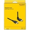 Delock DisplayPort Kabelis Stecker gerade zu Stecker 90° oben gewinkelt 8K 60 Hz 3 m be Einrastfunktion