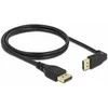 Delock DisplayPort Kabelis Stecker gerade zu Stecker 90° oben gewinkelt 8K 60 Hz 1 m be Einrastfunktion