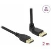 Delock DisplayPort Kabelis Stecker gerade zu Stecker 90° oben gewinkelt 8K 60 Hz 2 m be Einrastfunktion