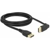 Delock DisplayPort Kabelis Stecker gerade zu Stecker 90° oben gewinkelt 8K 60 Hz 2 m be Einrastfunktion