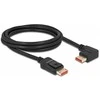 Delock DisplayPort Kabelis Stecker gerade zu Stecker 90° links gewinkelt 8K 60 Hz 2 m