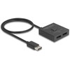 Delock DeLOCK DisplayPort jungiklis 2 > 1 dvikryptis 8K (juodas, 50 cm)