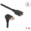 Delock DisplayPort Verlängerungskabel Stecker 90° unten gewinkelt zu Buchse 8K 60 Hz 1 m