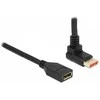 Delock DisplayPort Verlängerungskabel Stecker 90° oben gewinkelt zu Buchse 8K 60 Hz 3 m