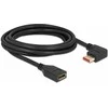Delock DisplayPort Verlängerungskabel Stecker 90° links gewinkelt zu Buchse 8K 60 Hz 3 m