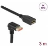 Delock DisplayPort Verlängerungskabel Stecker 90° unten gewinkelt zu Buchse 8K 60 Hz 3 m